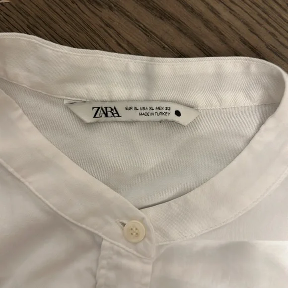 Zara White Oversized Linen Button Down with Pockets - Picture 3 of 3